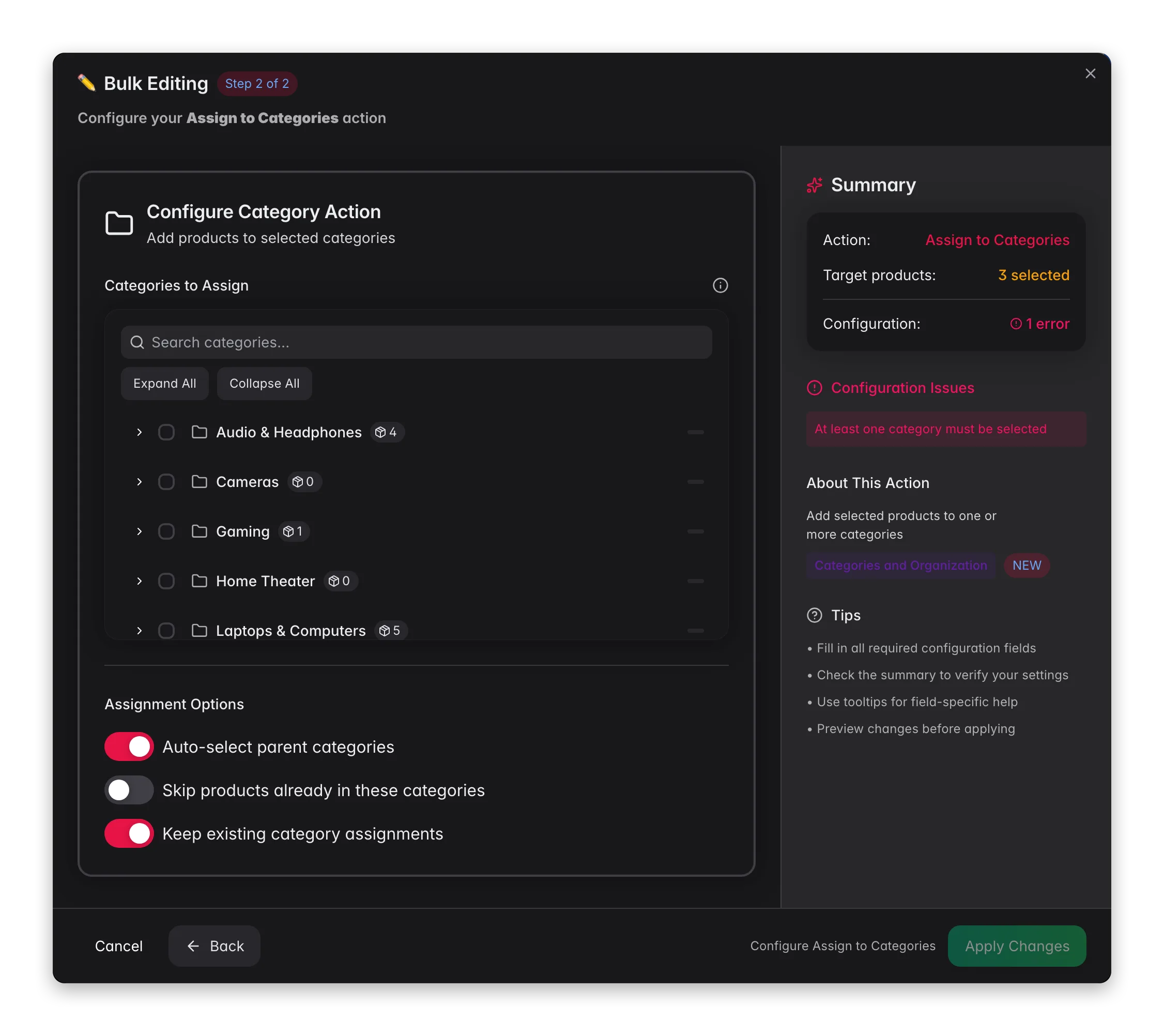Assign to Categories