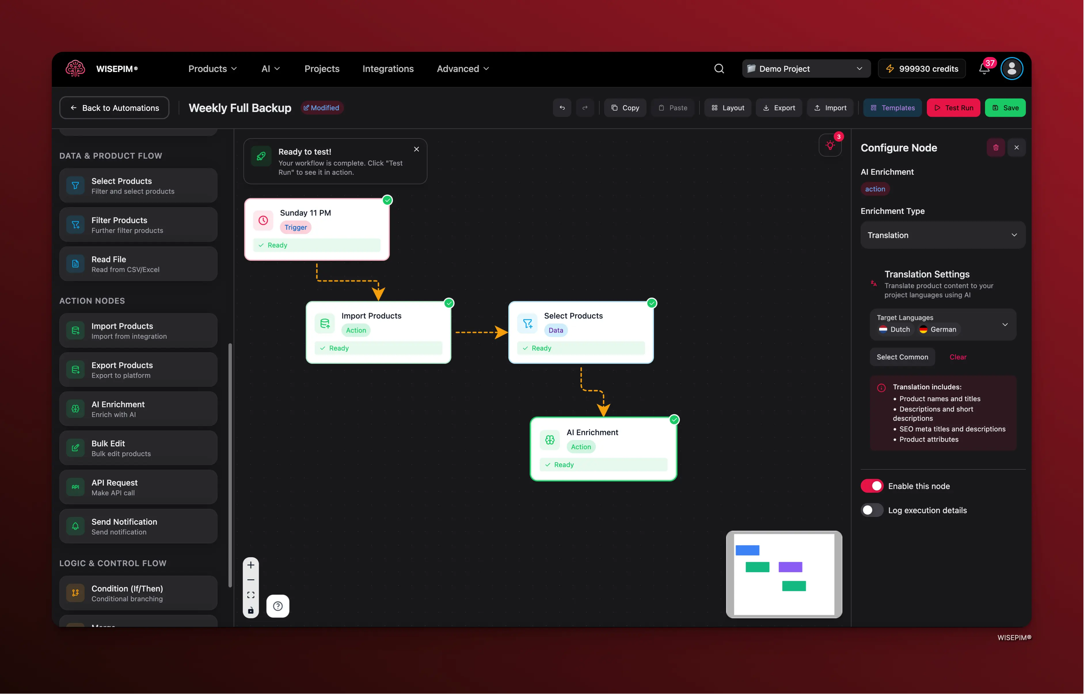 Automation trigger configuration