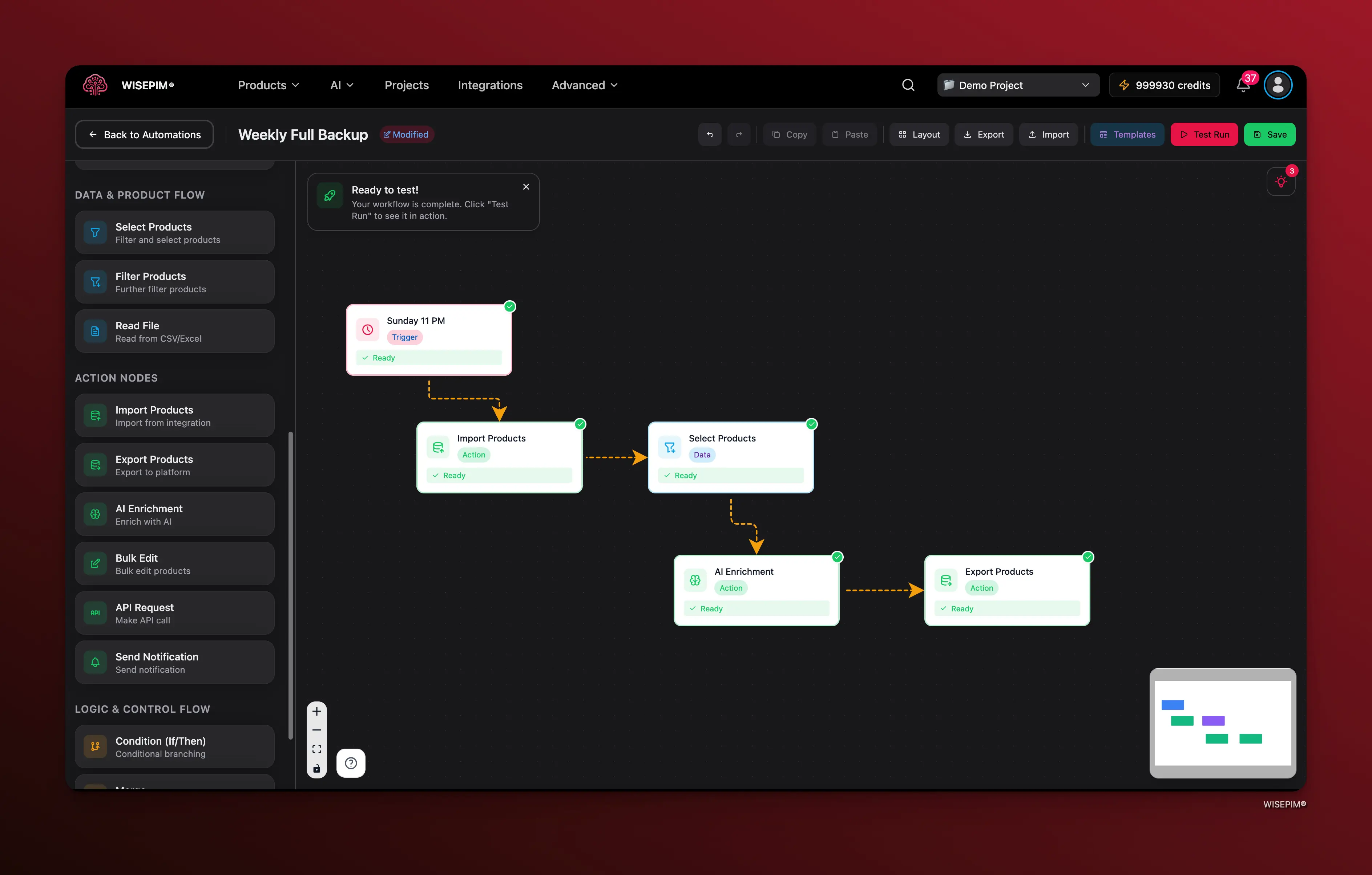 Multi-step automation workflow