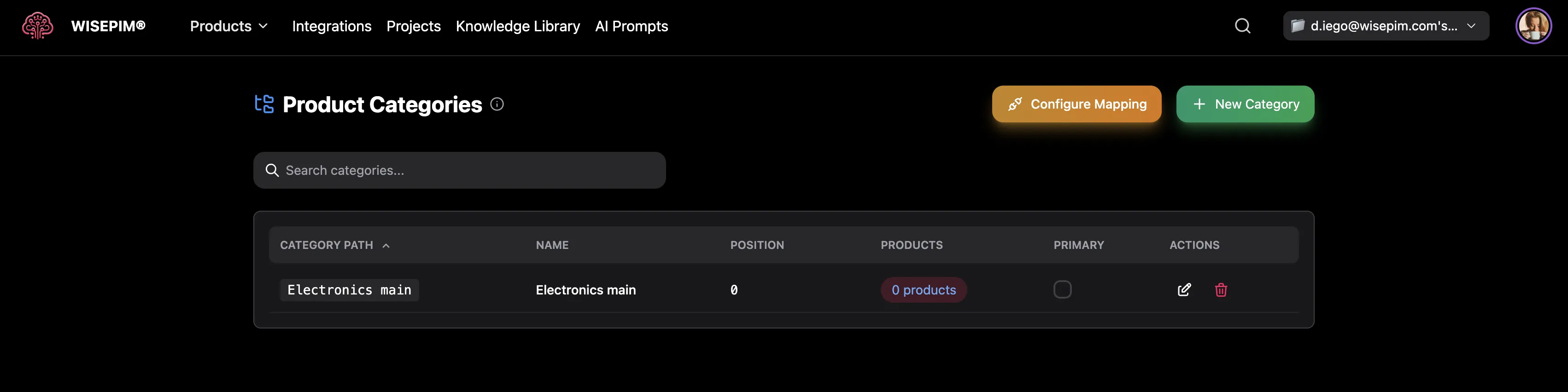 Managing Categories